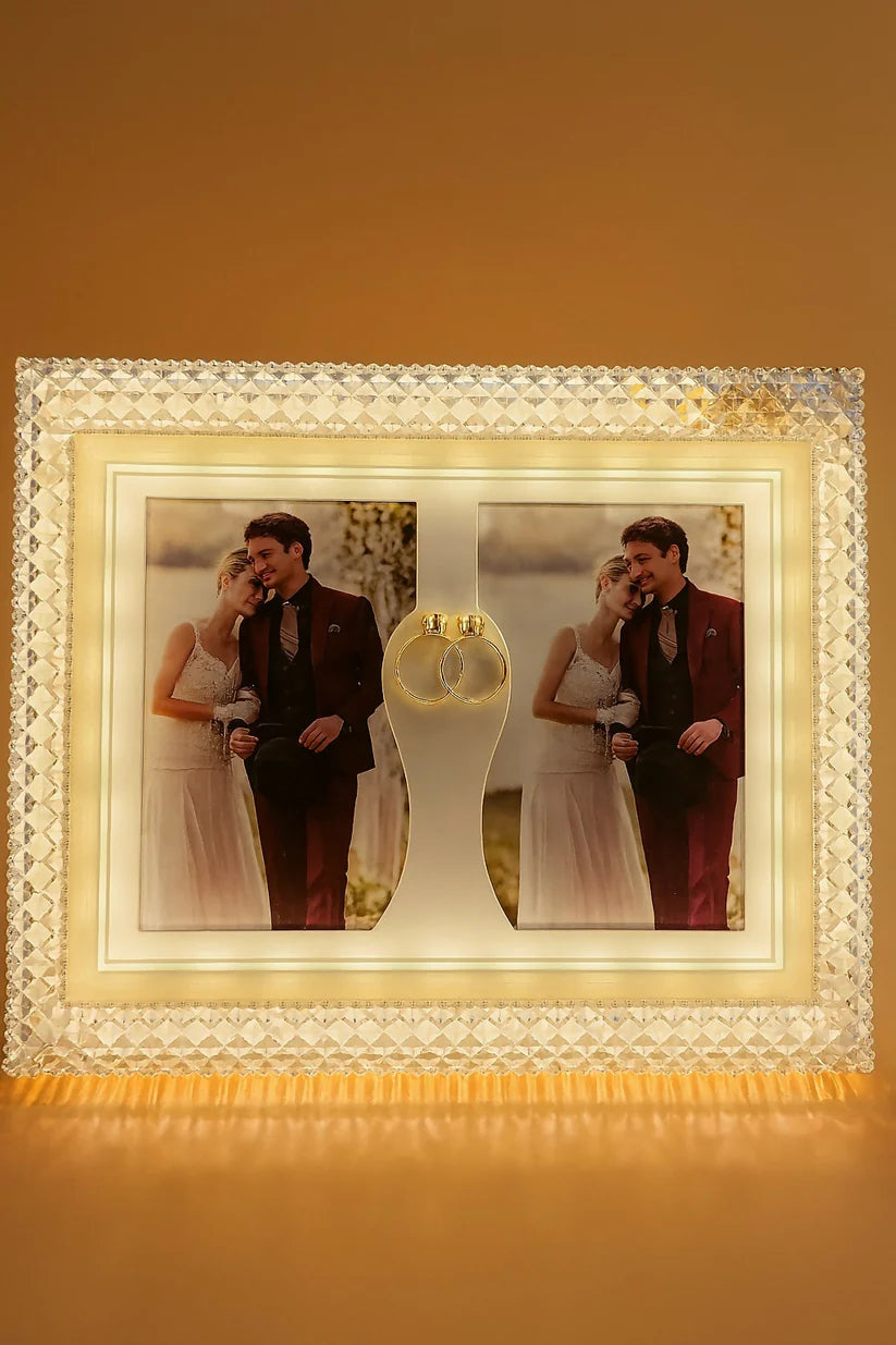 Luxury Double Photo LED Wedding Frame