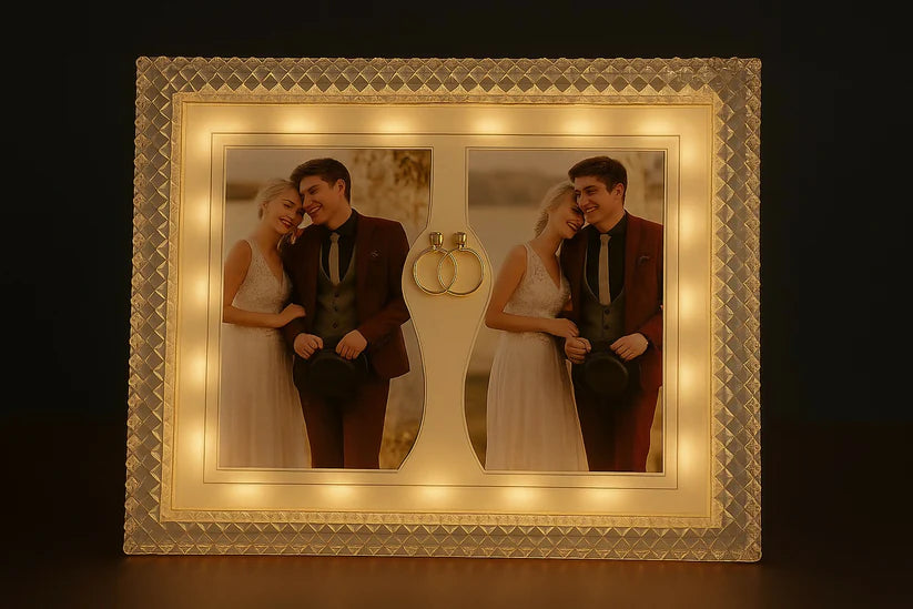 Luxury Double Photo LED Wedding Frame