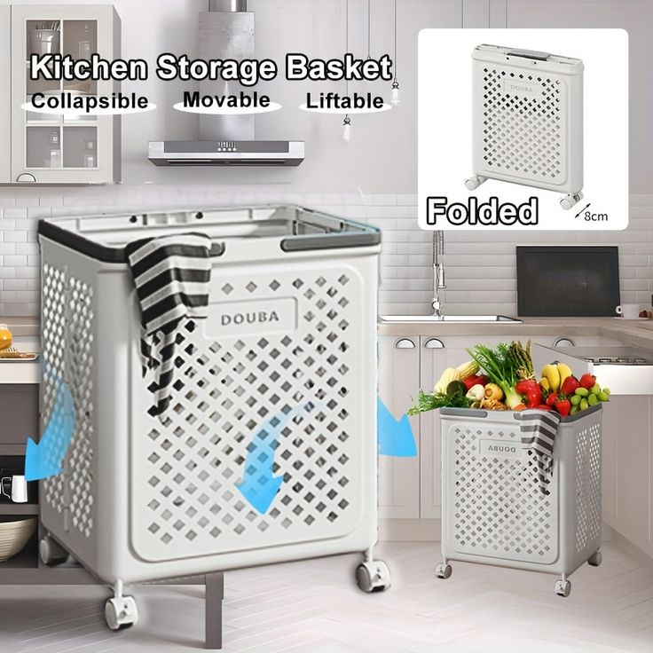 Foldable Wheel Laundry Basket