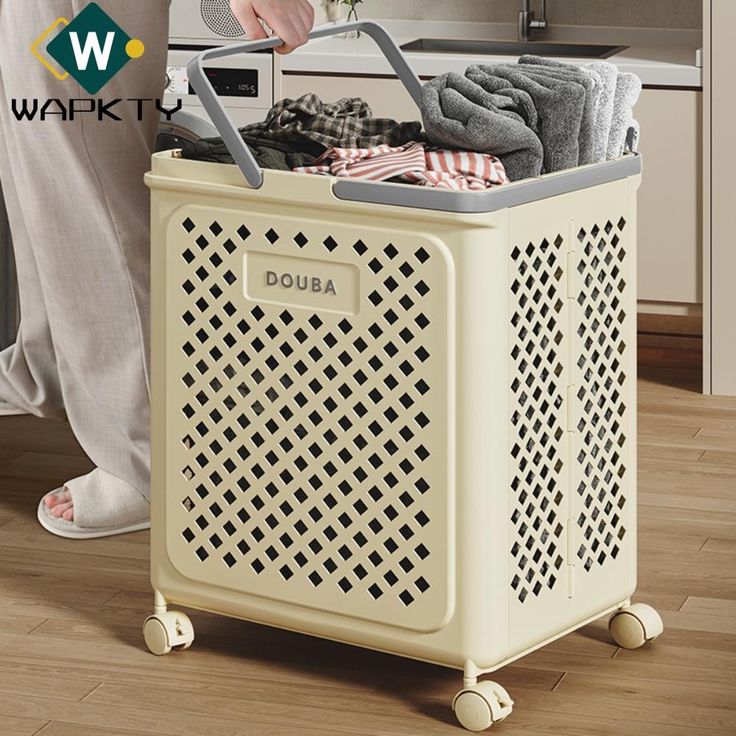 Foldable Wheel Laundry Basket