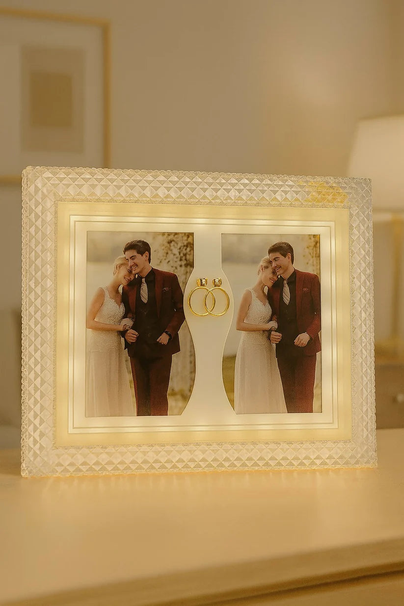 Luxury Double Photo LED Wedding Frame